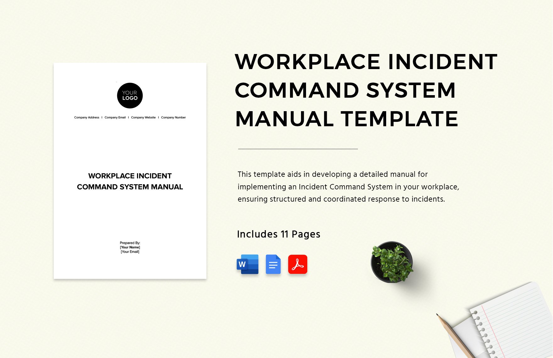 Workplace Incident Command System Manual Template