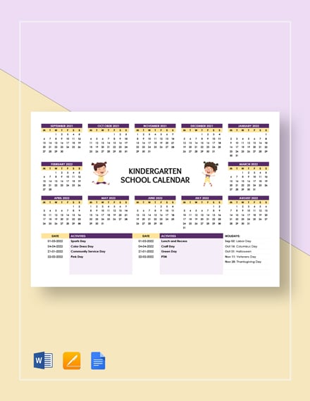 8 Preschool Calendar Templates Sample Examples Free Premium Templates