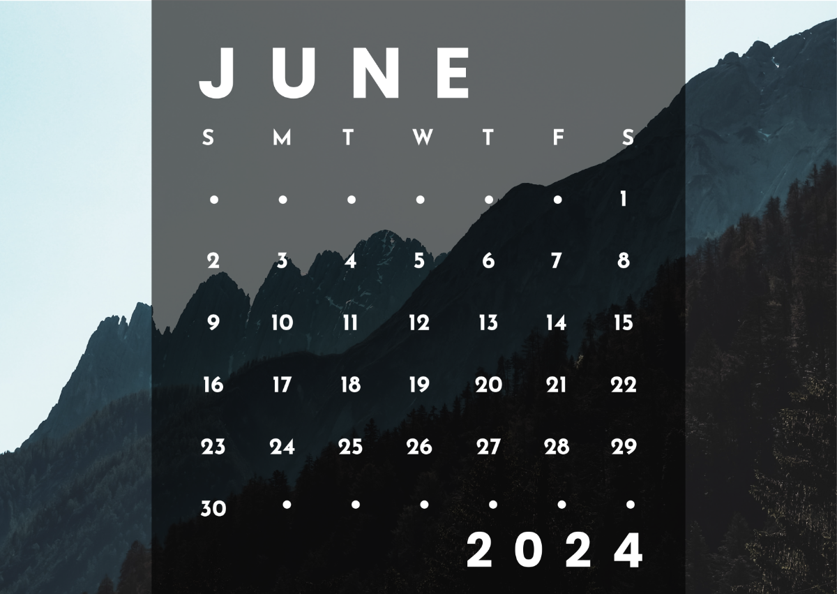 Vertical June 2024 Calendar Template