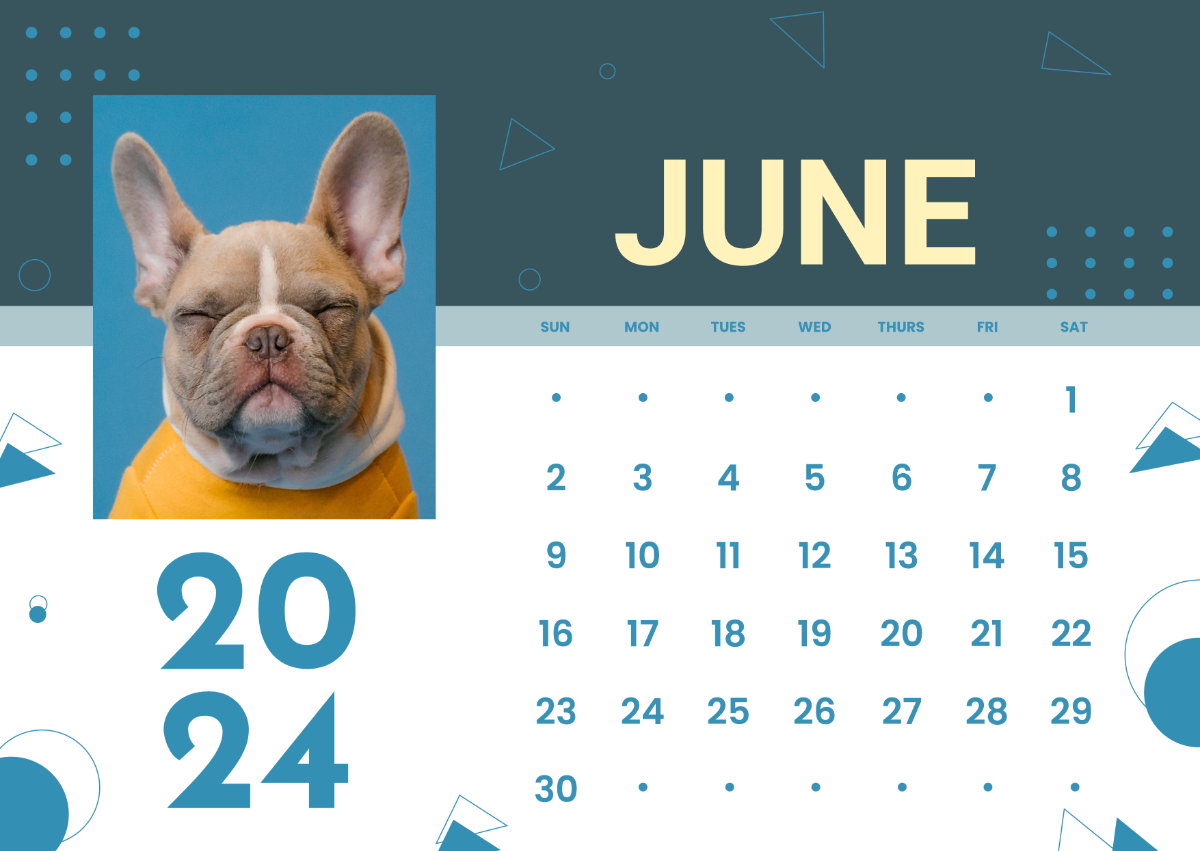 June 2024 Calendar Portrait Template