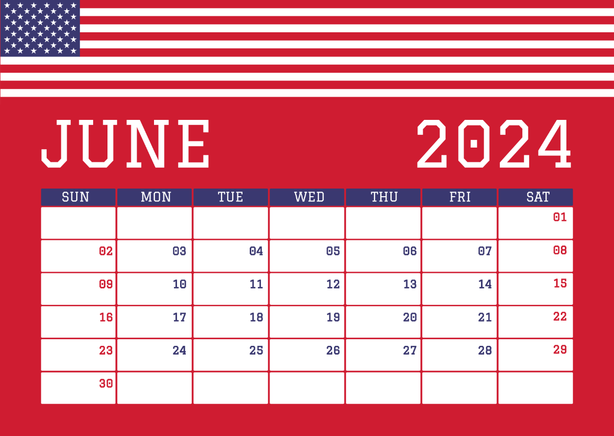 US Economic Calendar June 2024 Template