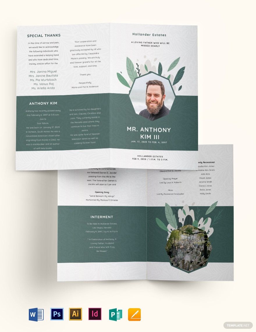 Obituary Bi-Fold Templates in Word - FREE Download | Template.net