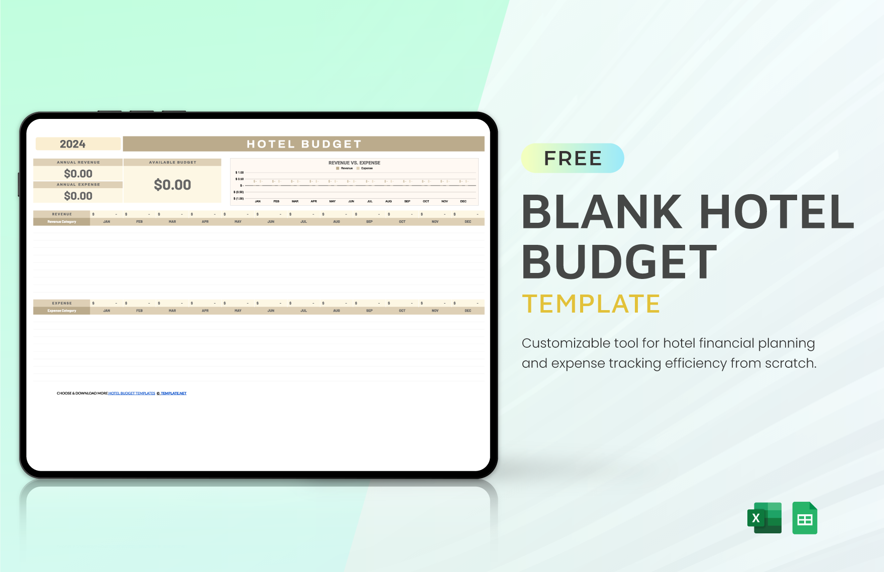 Blank Hotel Budget Template