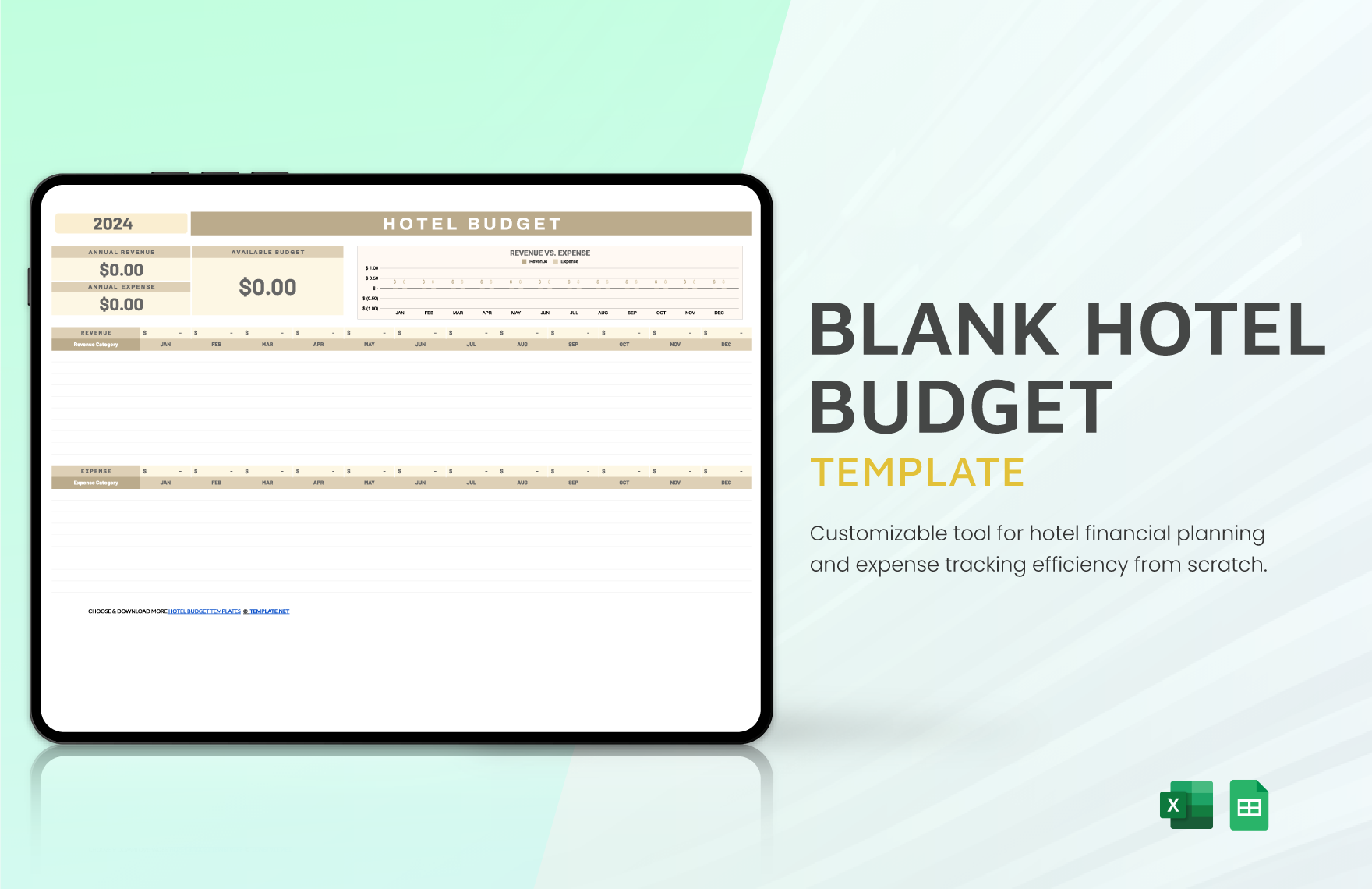 Free Blank Hotel Budget Template in Excel, Google Sheets