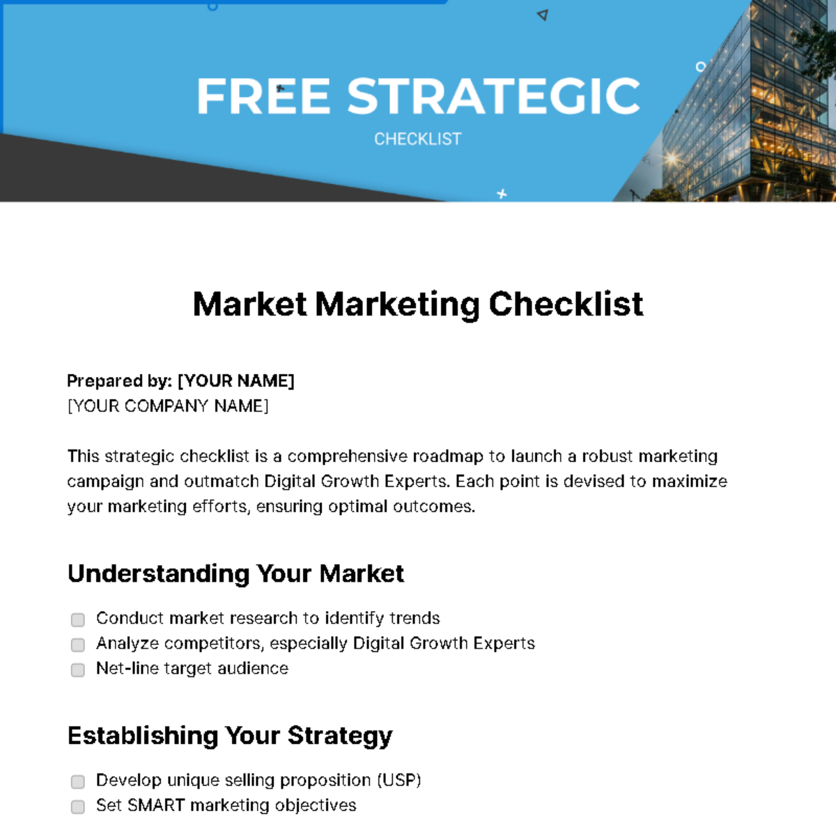 Strategic Checklist Template - Edit Online & Download