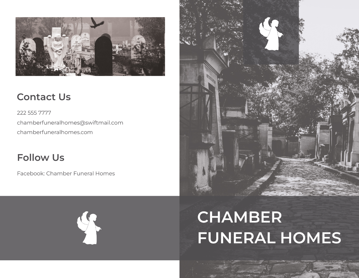 Funeral Home Sales Bi-Fold Brochure Template