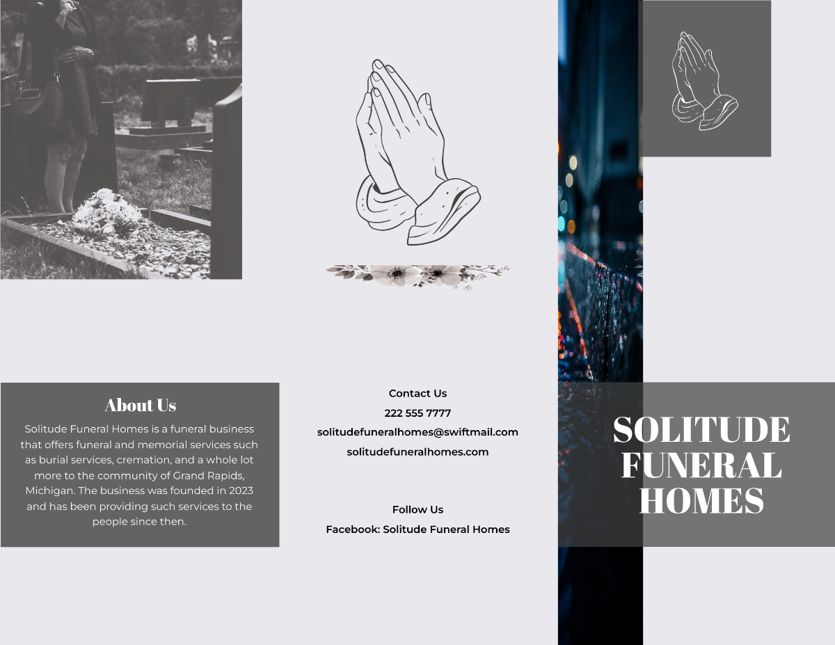 Funeral Home Sales Tri-Fold Brochure Template