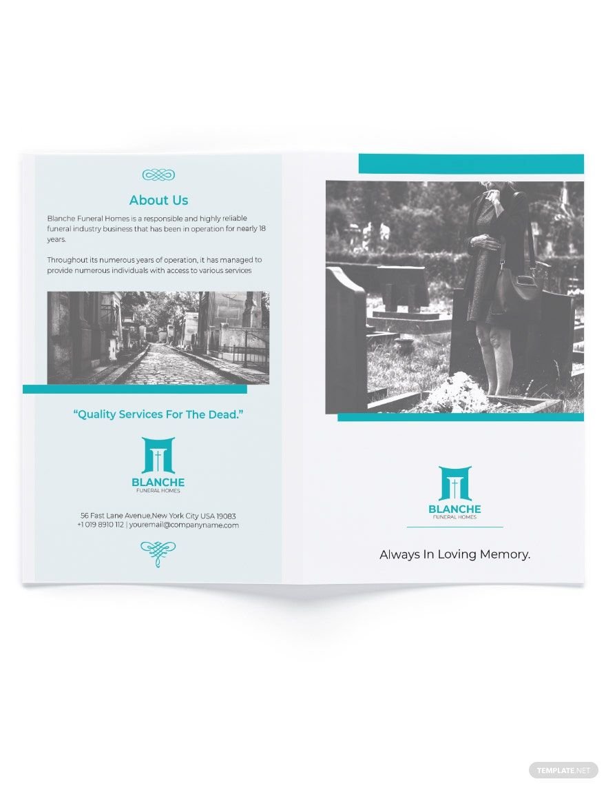 Funeral Home Services Bi-Fold Brochure Template