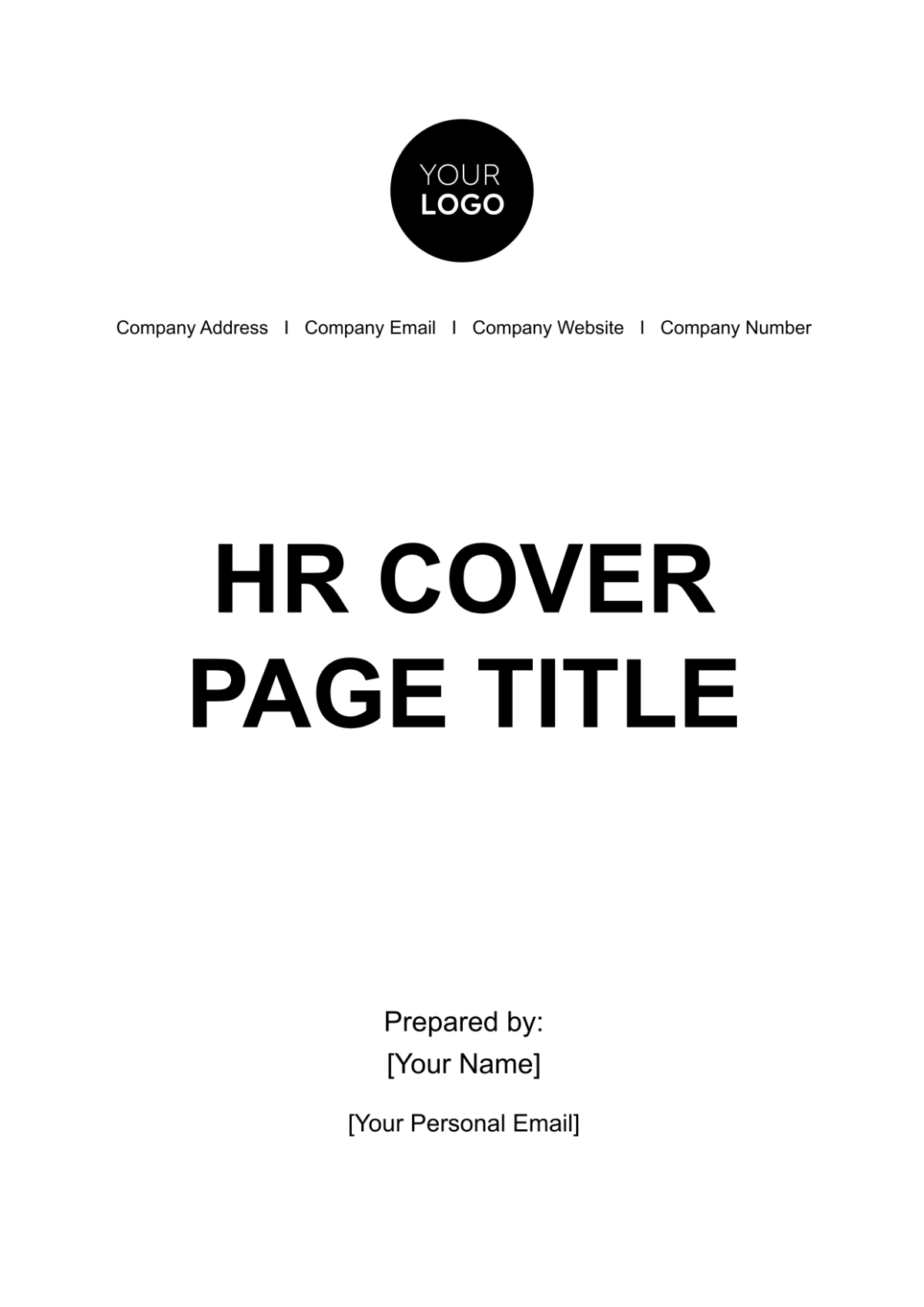 HR Cover Page Template