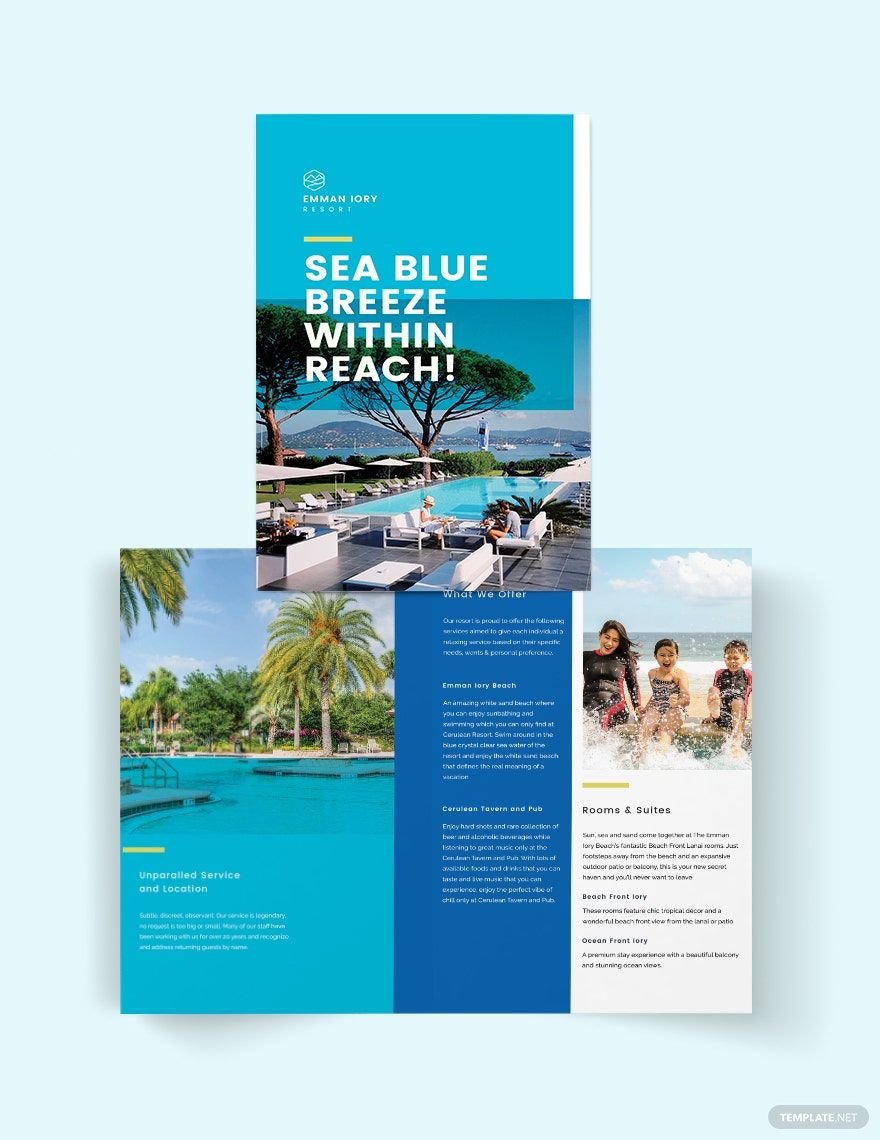 Holiday Resort Bi-Fold Brochure Template
