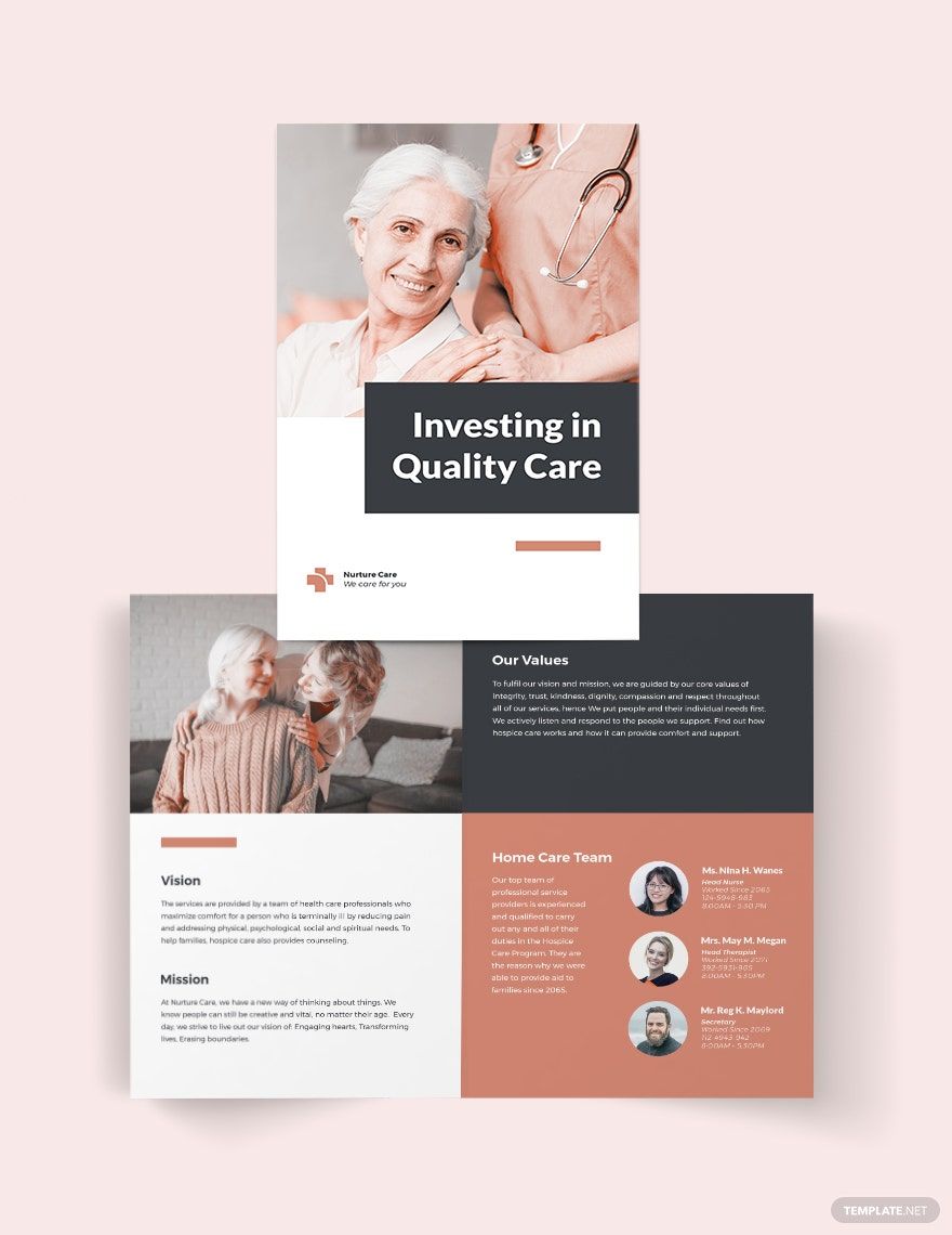 Hospice Care Bi-Fold Brochure Template