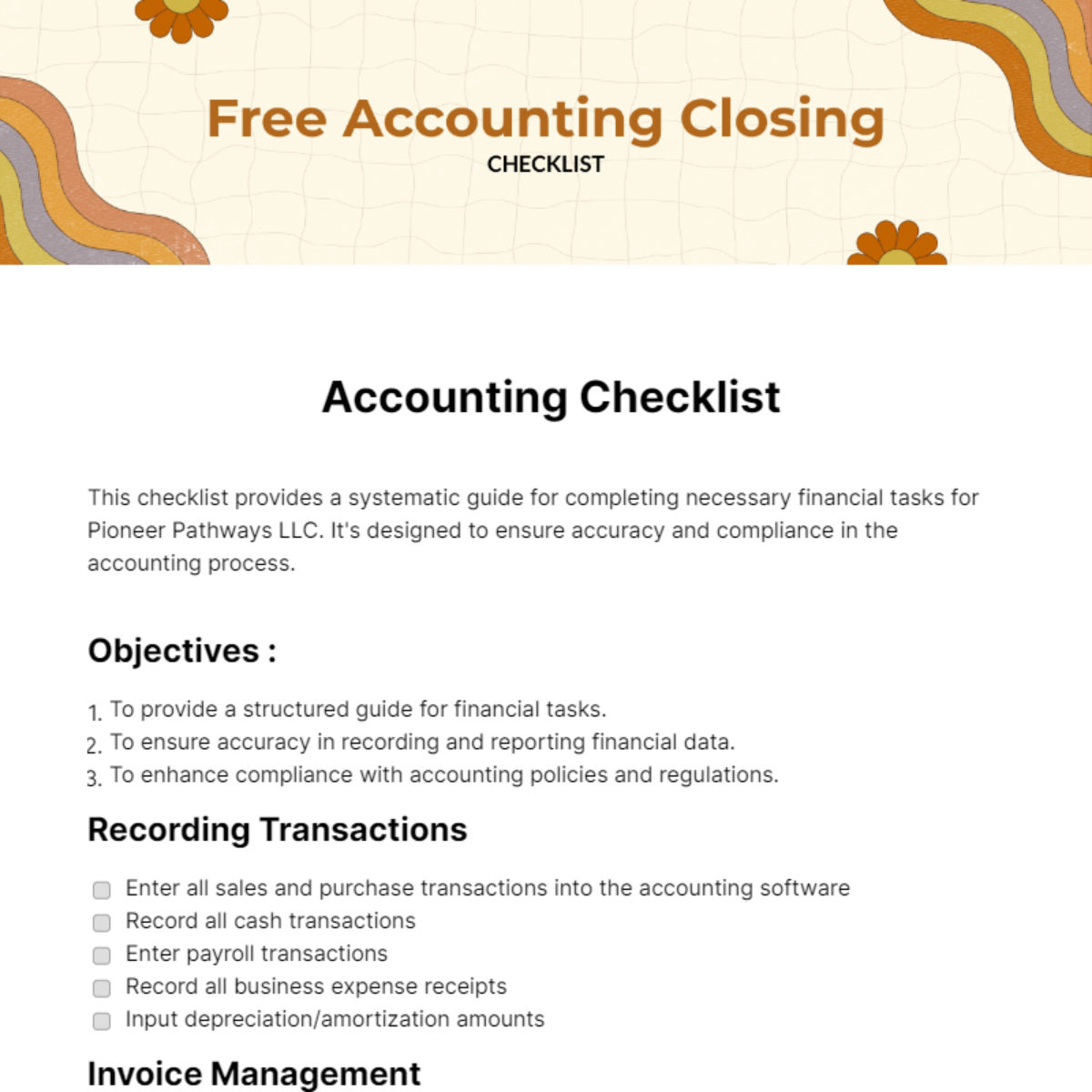 Accounting Closing Checklist Edit Online Download Example   Accounting Closing Checklist Edit Online 