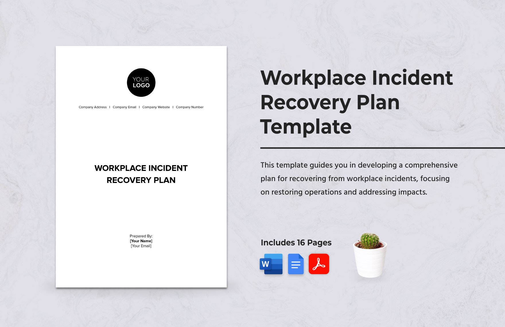 Workplace Incident Recovery Plan Template