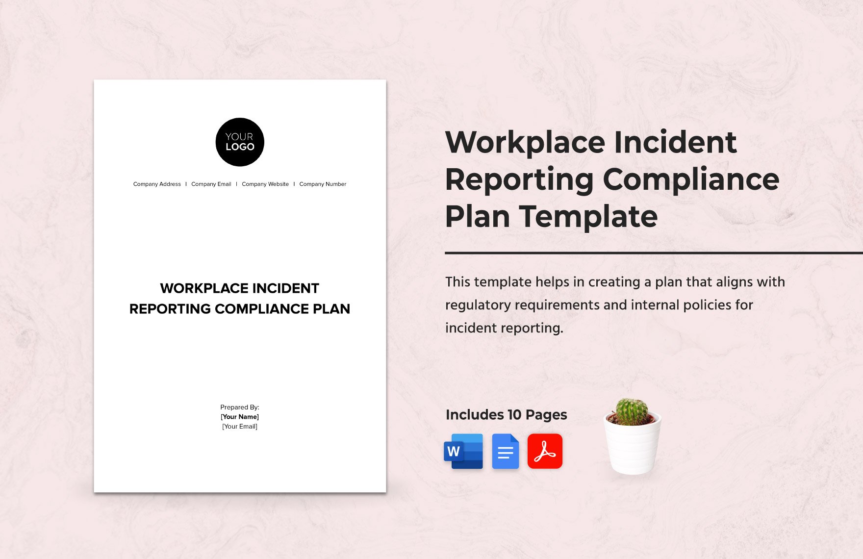 Workplace Incident Reporting Compliance Plan Template