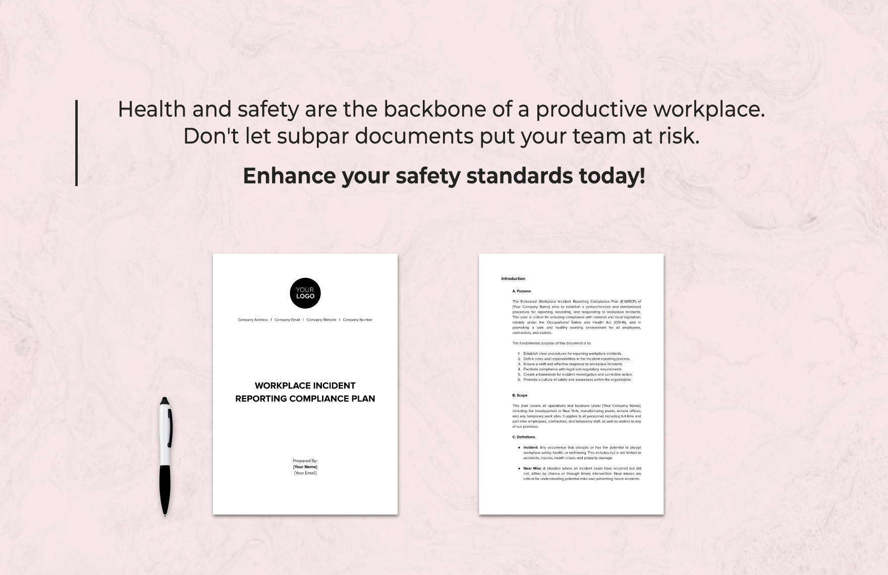 Workplace Incident Reporting Compliance Plan Template