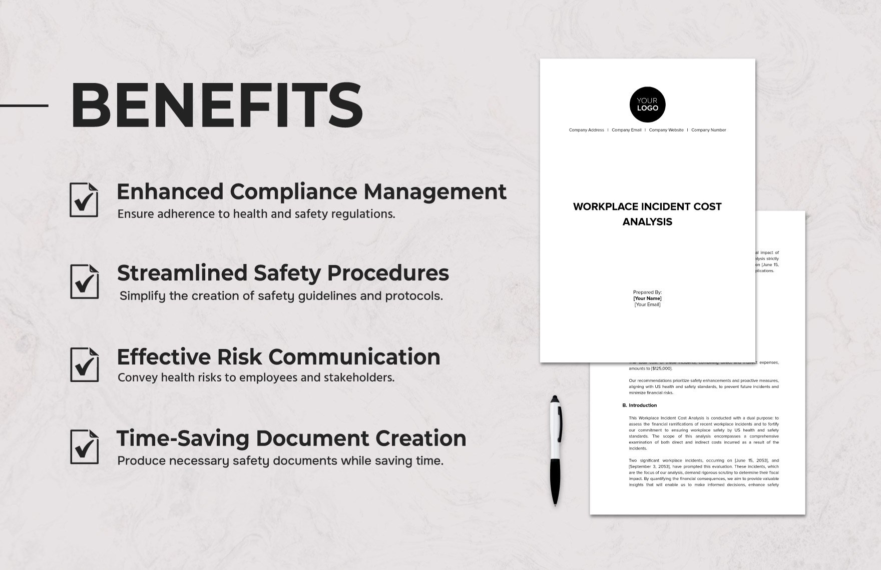 Workplace Incident Cost Analysis Template
