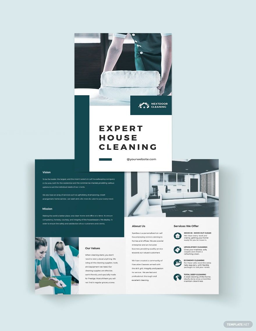 House Cleaning Bi-Fold Brochure Template