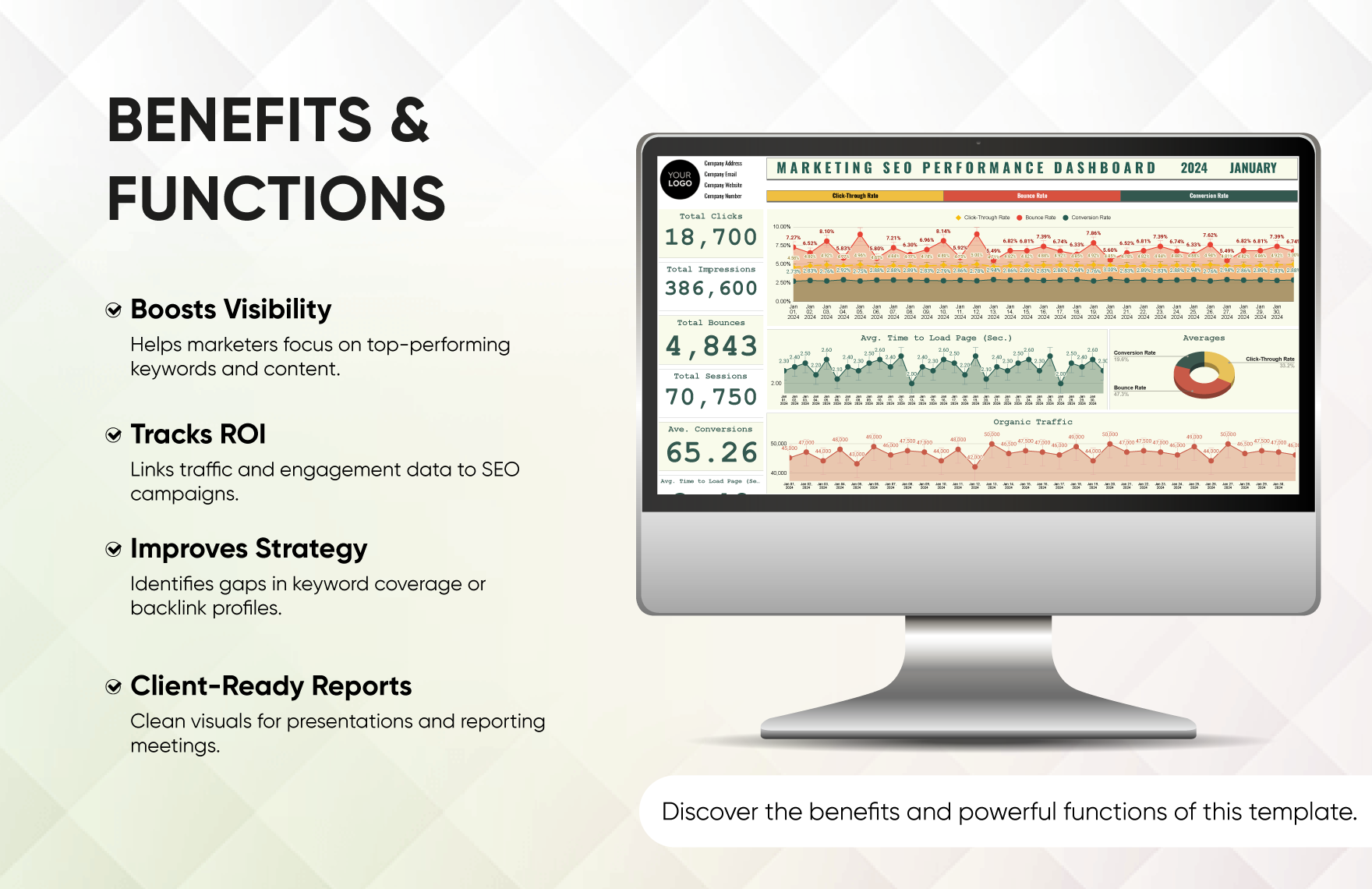 Marketing SEO Performance Dashboard Template