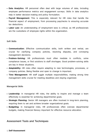 Free Standard Job Skill Assessment HR Template to Edit Online