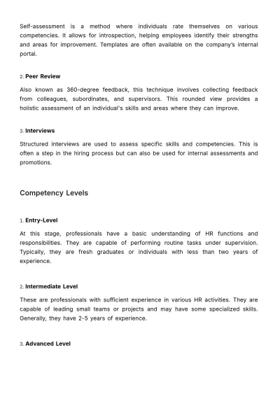 Free Standard Job Skill Assessment HR Template to Edit Online