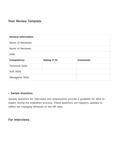 Free Standard Job Skill Assessment HR Template to Edit Online