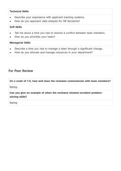 Free Standard Job Skill Assessment HR Template to Edit Online