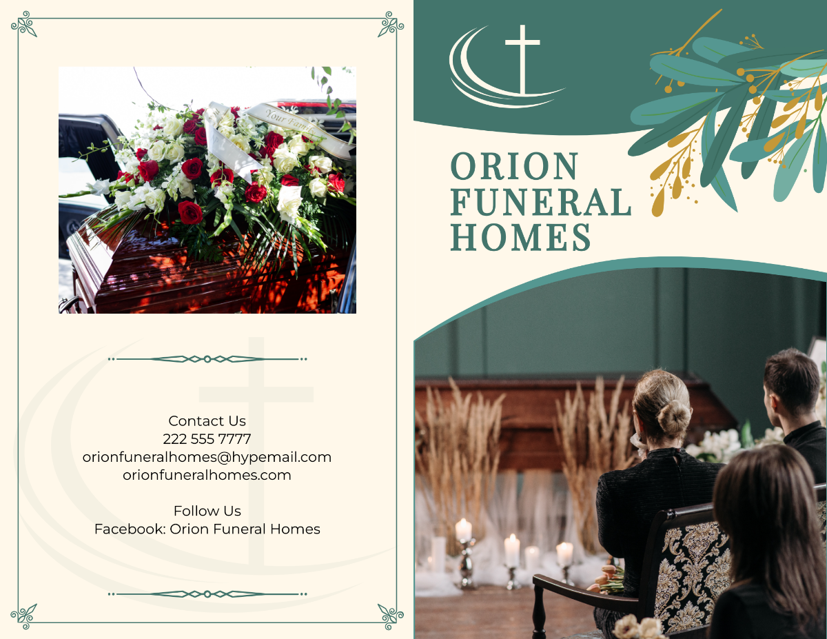 In Loving Memory Funeral Bi-Fold Brochure Template