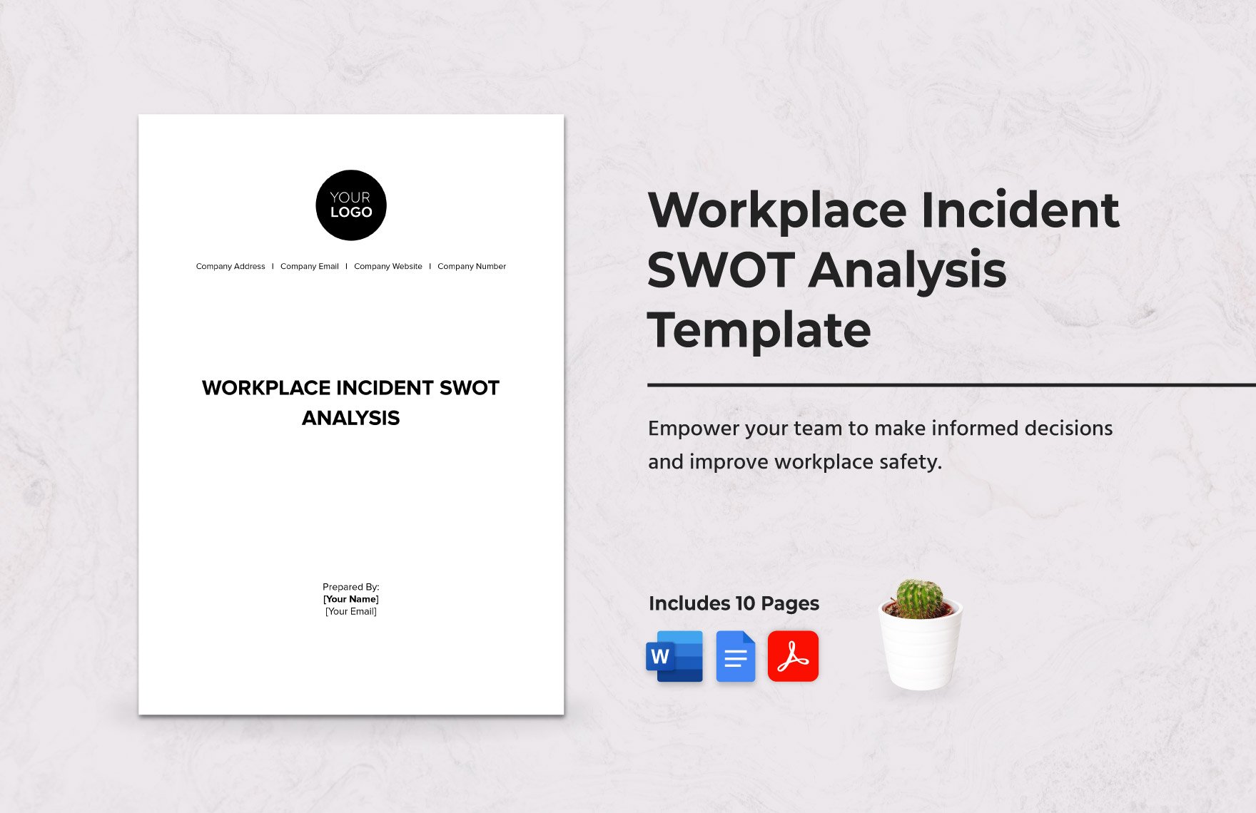 Workplace Incident SWOT Analysis Template