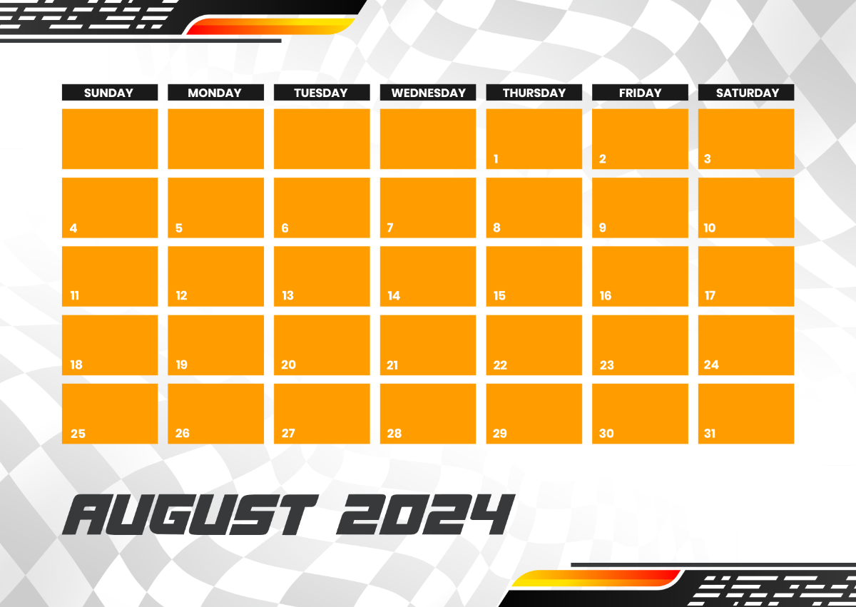 Racing Calendar August 2024 Template Edit Online Download Example   Racing Calendar August 2024 Edit Online 