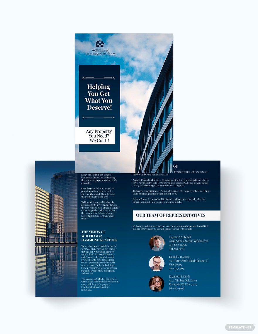 Free Independent Real Estate Agent/Agency Bi-Fold Brochure Template