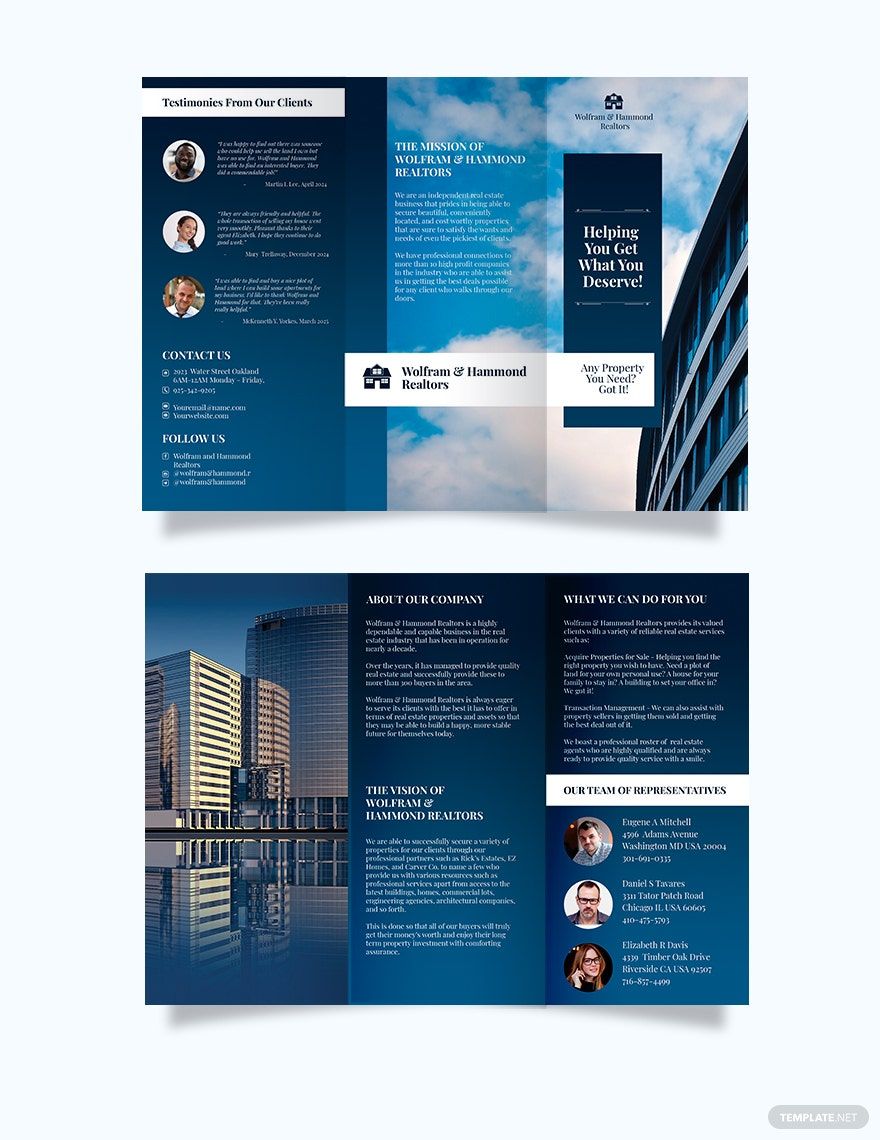 Free Independent Real Estate Agent/ Agency Tri-Fold Brochure Template