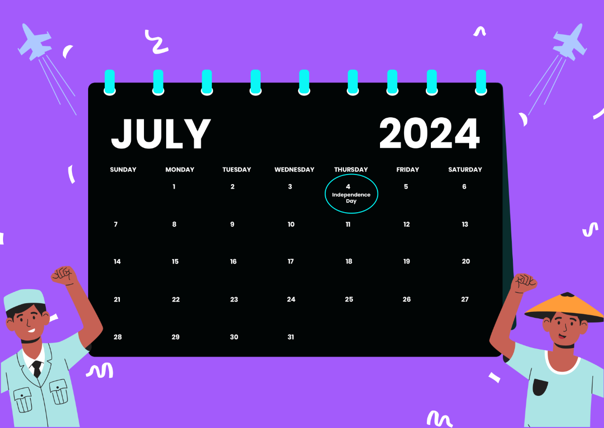 July 2024 Calendar Events Template Edit Online & Download Example