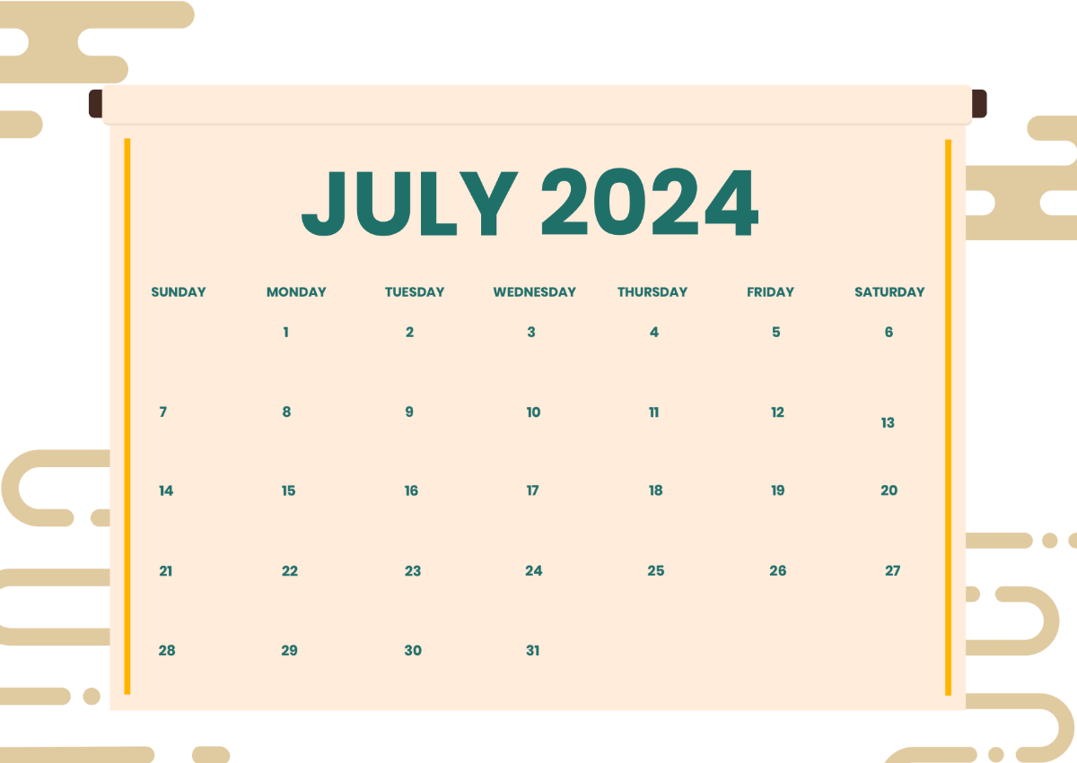 Daily July 2024 Calendar
