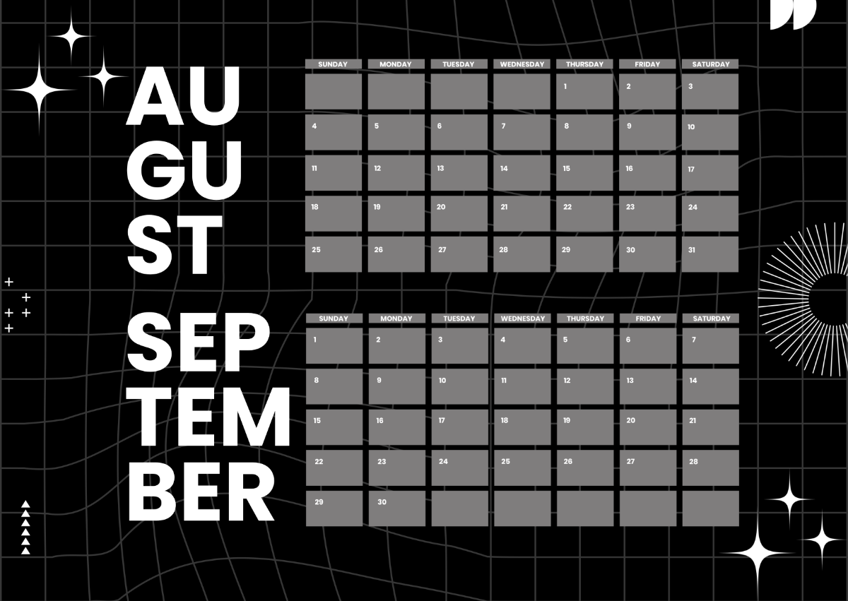 August and September 2024 Calendar Template