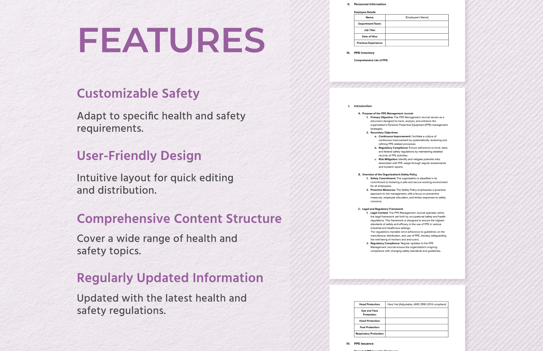 PPE Management Journal Template