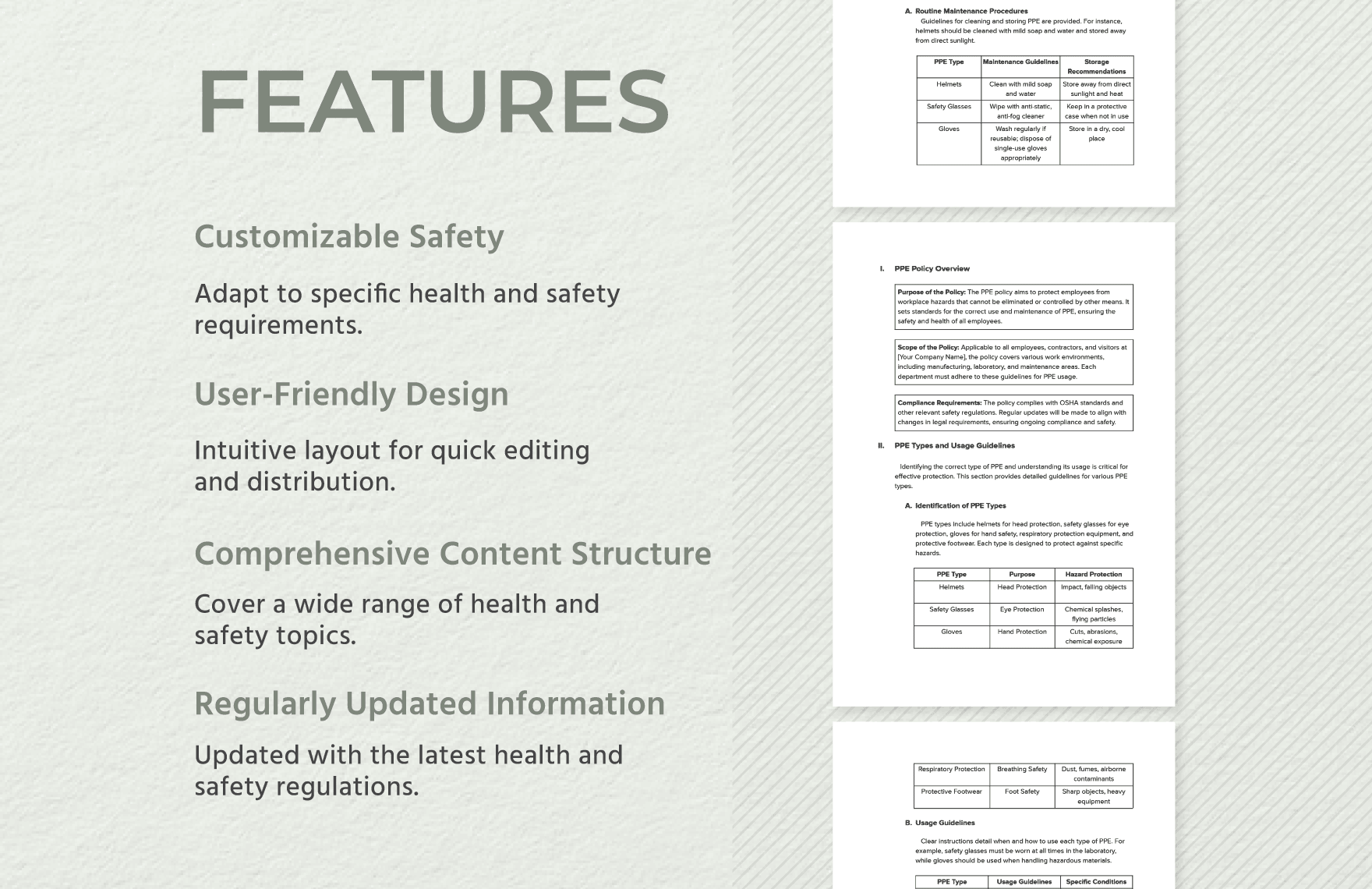 PPE Policy & Procedure Manual Template