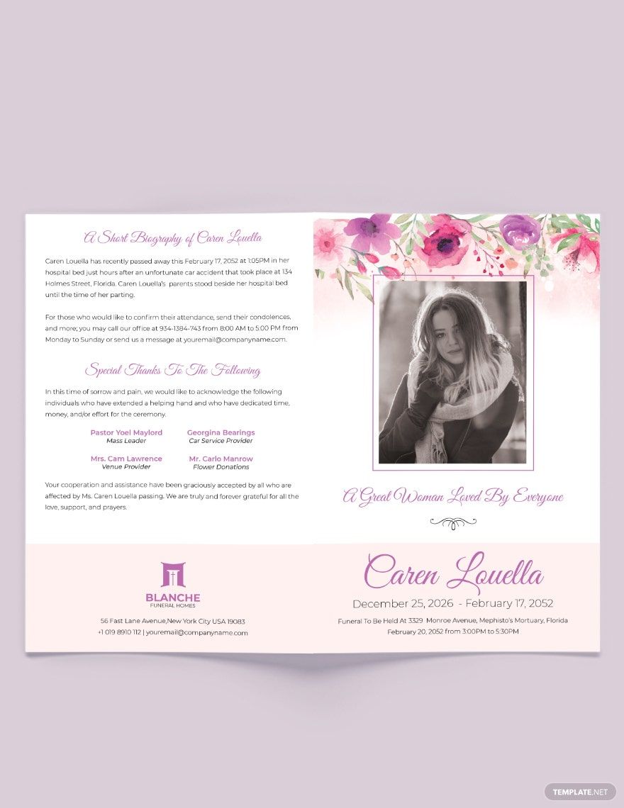 Mortuary Funeral Home Bi-Fold Brochure Template
