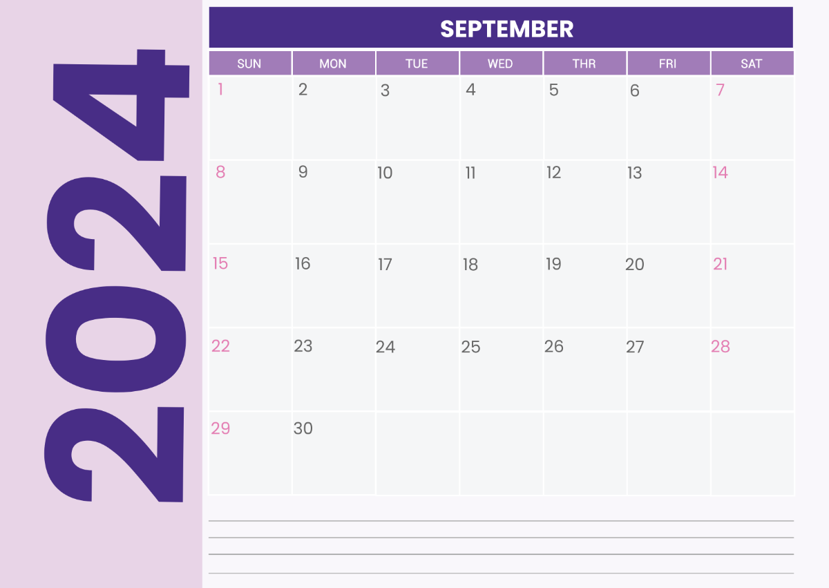 Fillable September Calendar 2024 Template