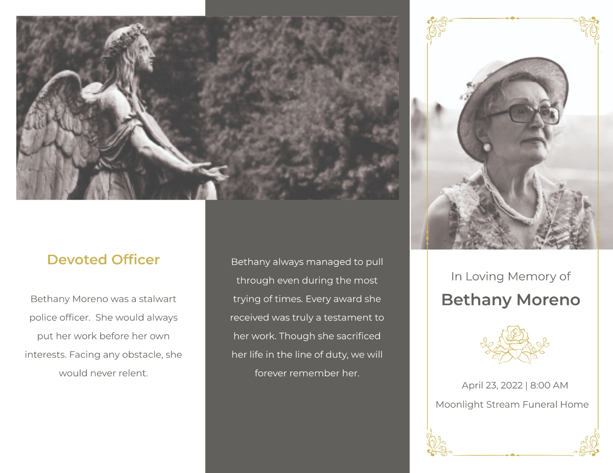 Mother/ MOM Eulogy Funeral Tri-fold Brochure Template