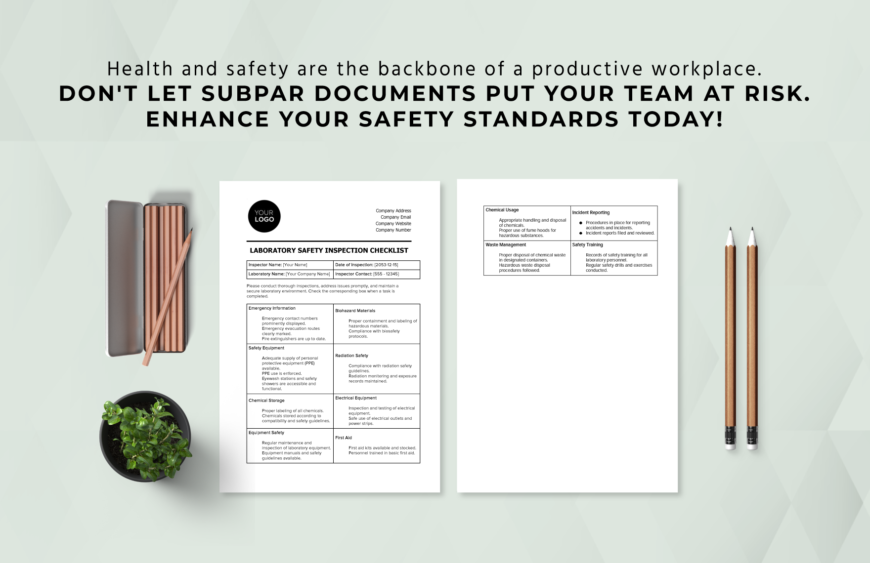 Laboratory Safety Inspection Checklist Template