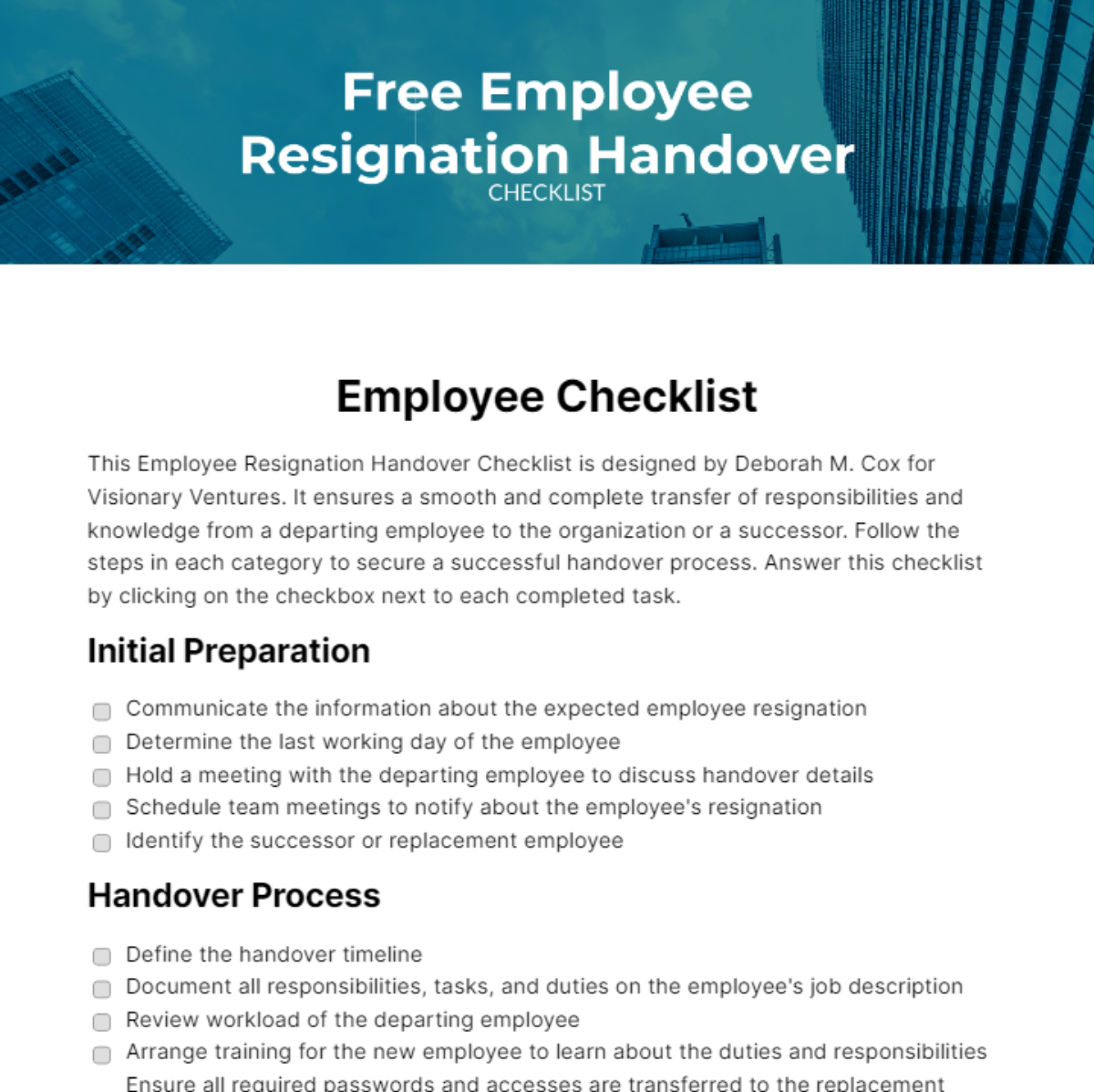 FREE Employee Checklist - Edit Online & Download | Template.net