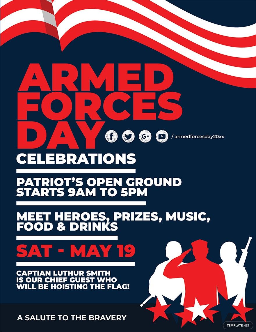 Armed Forces Day Flyer Template in Word, Google Docs, PSD, Apple Pages, Publisher