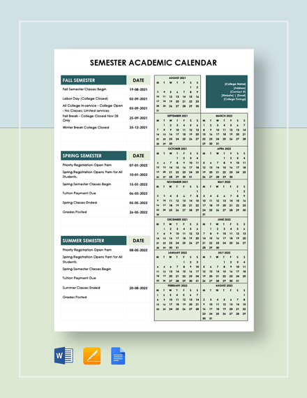 17 Academic Calendar Templates Free Sample Example Format Download