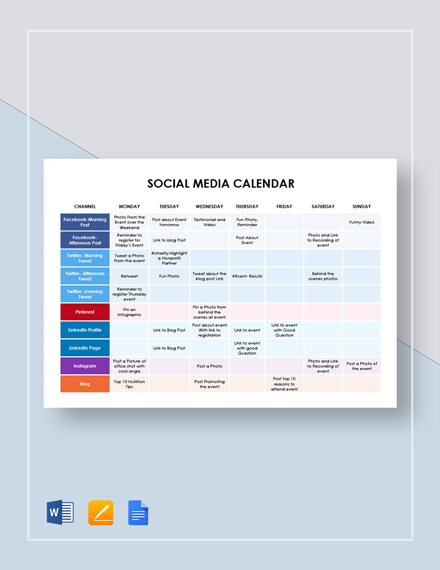 20+ Social Media Calendar Templates – Free Sample, Example Format Download!