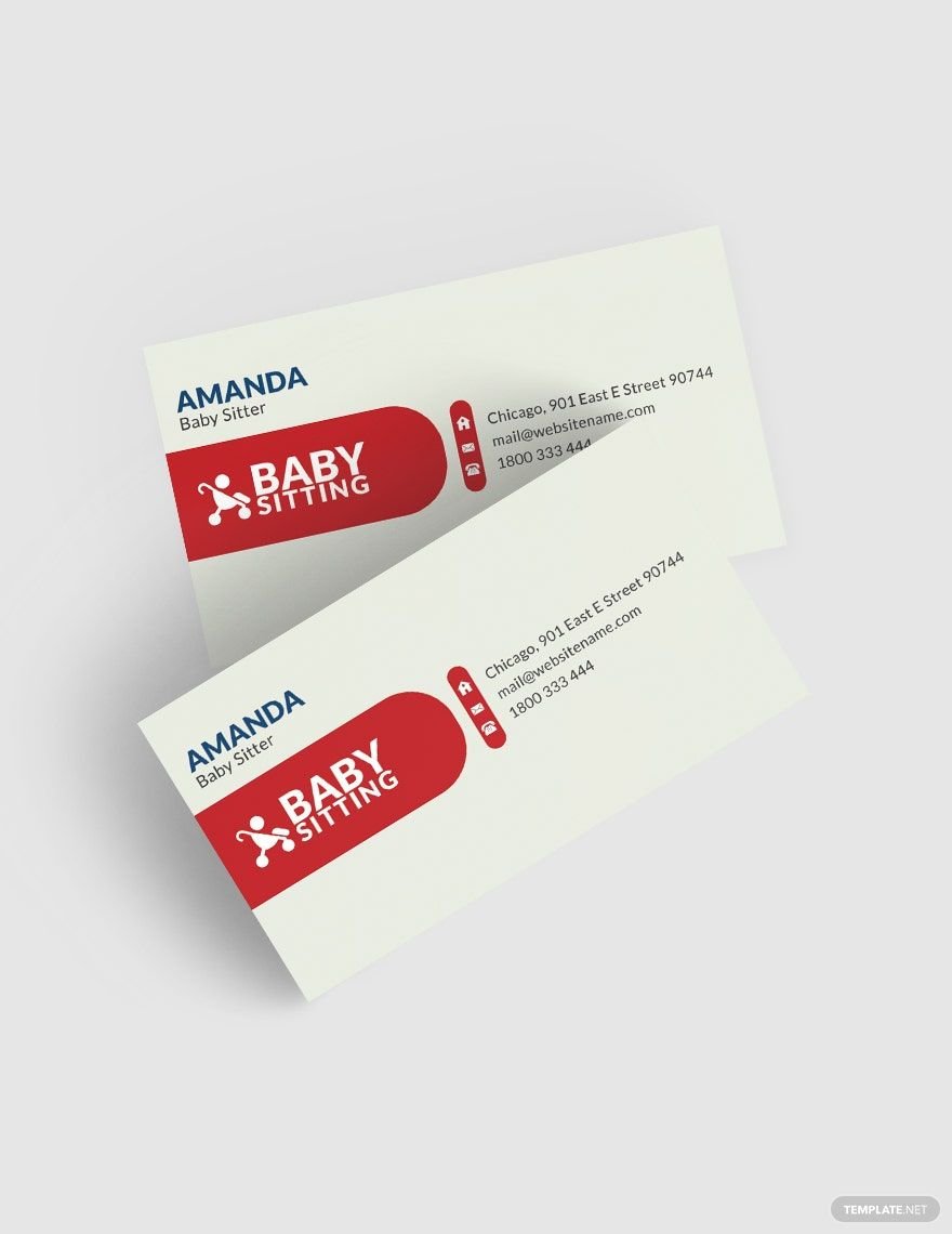 Babysitting Business Card Template