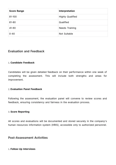 Free Sales Role Simulation Assessment HR Template to Edit Online