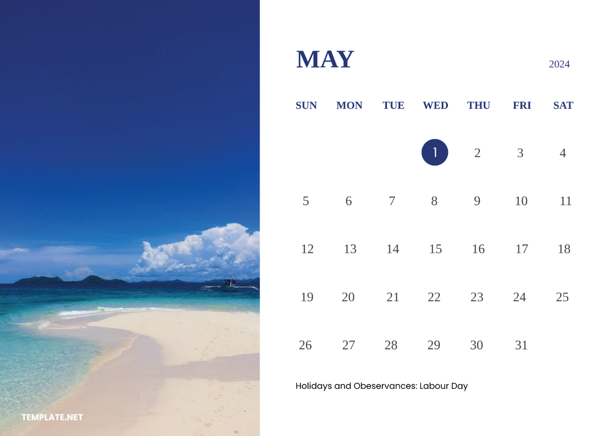 May 2024 Calendar with Holidays Philippines Template