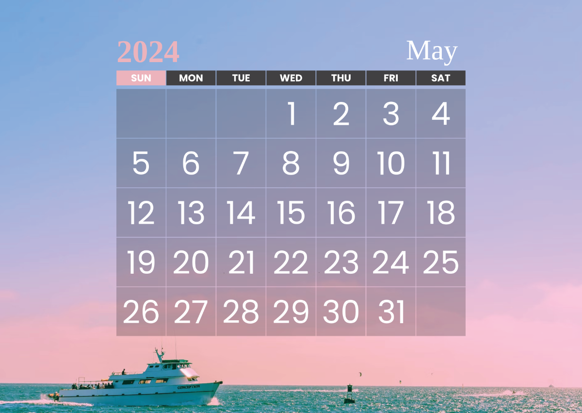 Vertical May 2024 Calendar