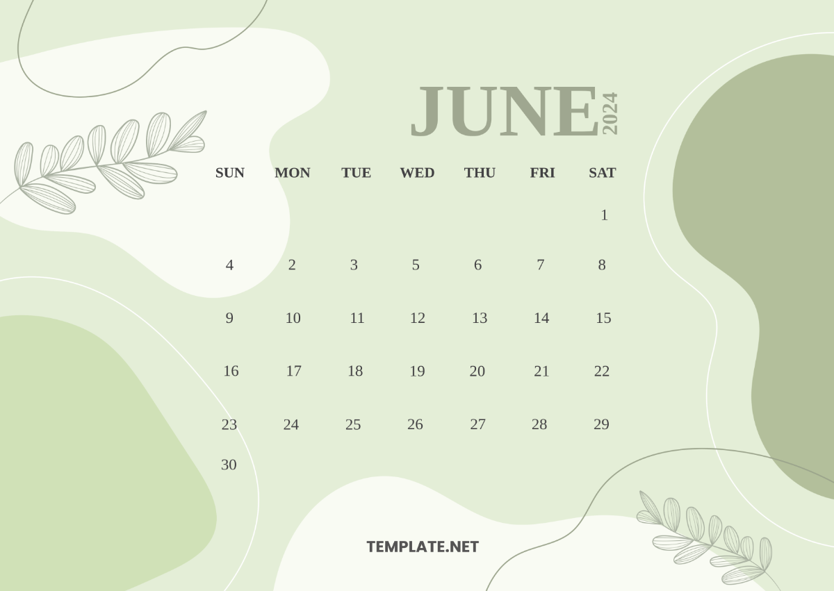 Aesthetic June 2024 Calendar Template Edit Online & Download Example