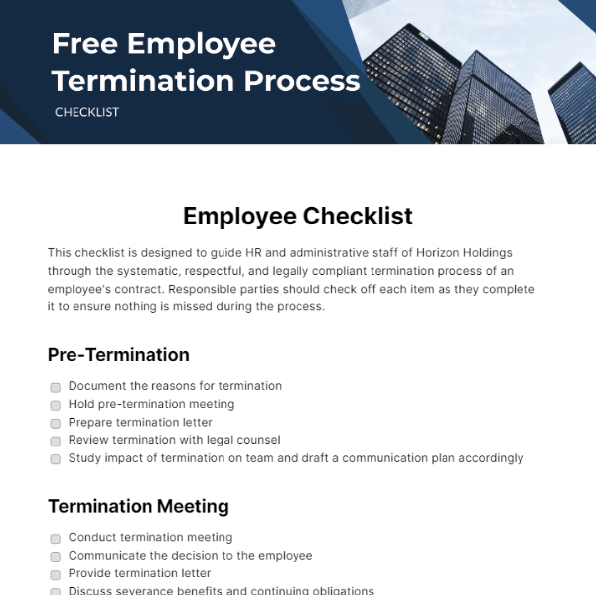 FREE Employee Checklist - Edit Online & Download | Template.net